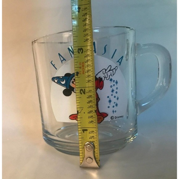DISNEY-ANCHOR HOCKING "Mickey Mouse" Fantasia 1940 Glass Mug/Cup - Picture 7 of 9